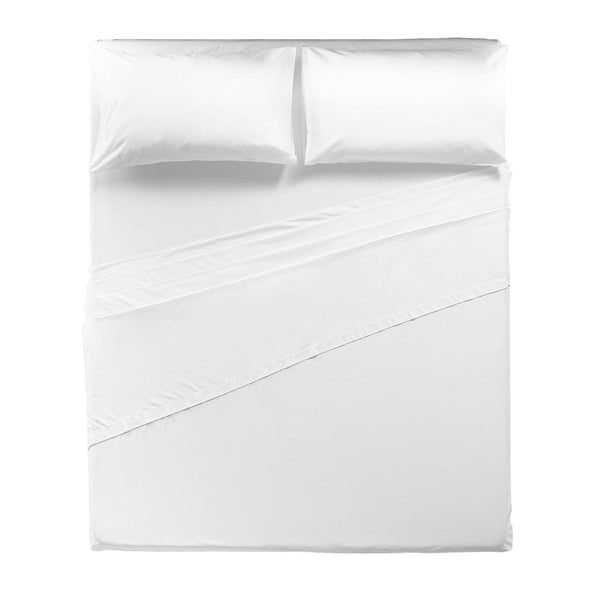 Completo Letto Matrimoniale in Cotone - Tinta Unita Bianco - Amo La Casa Shop