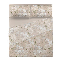 Completo Letto Matrimoniale con Stampa Atelier - Fantasia Blair Beige