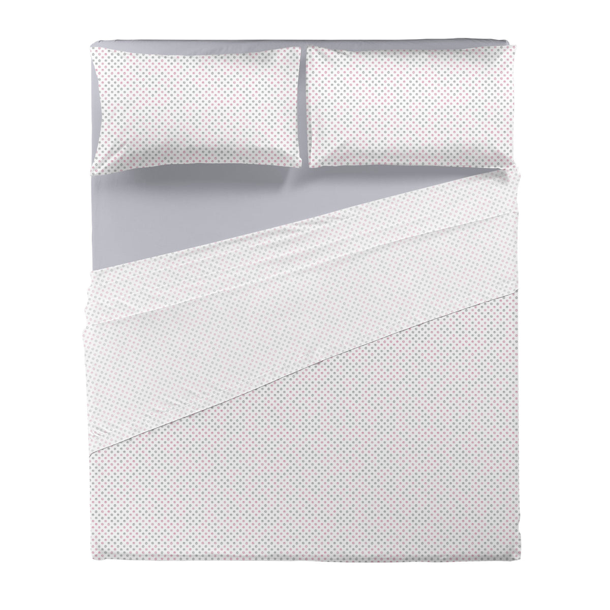 Completo Letto Matrimoniale in Cotone con Stampa - Fantasia Cornelia Pink