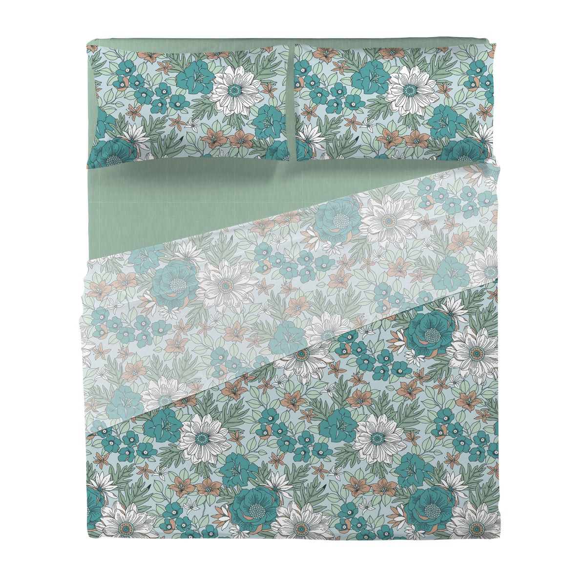 Completo Letto Matrimoniale Basic Delilah Light Blue - Amo La Casa Shop
