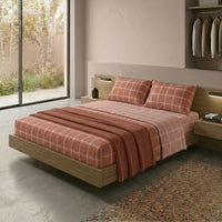 Completo Letto Matrimoniale con Stampa Atelier - Fantasia Efrem Rust