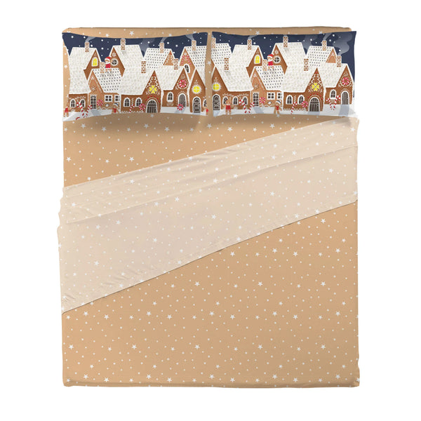 Completo Letto Matrimoniale con Stampa Digitale - Fantasia Sierra Sugar Gingerbread Multicolor - Amo La Casa Shop