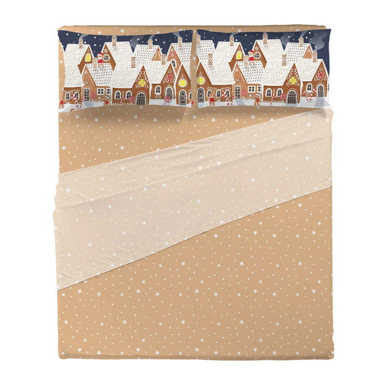 Completo Letto Matrimoniale con Stampa Digitale - Fantasia Sierra Sugar Gingerbread Multicolor - Amo La Casa Shop