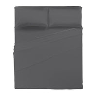 Completo Letto Matrimoniale in Cotone - Tinta Unita Grigio Scuro - Amo La Casa Shop