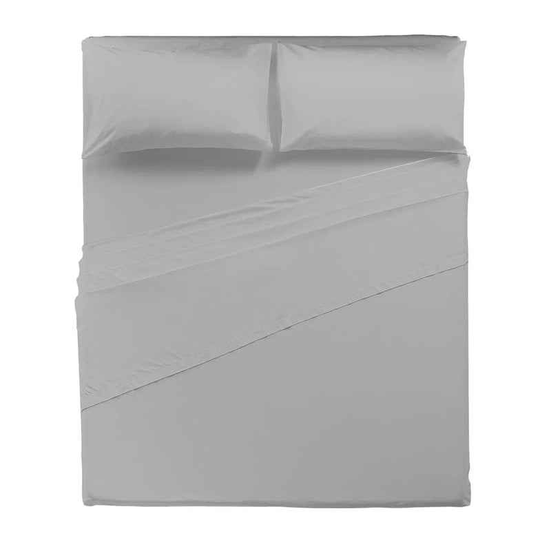 Completo Letto Matrimoniale in Cotone - Tinta Unita Grigio Chiaro - Amo La Casa Shop