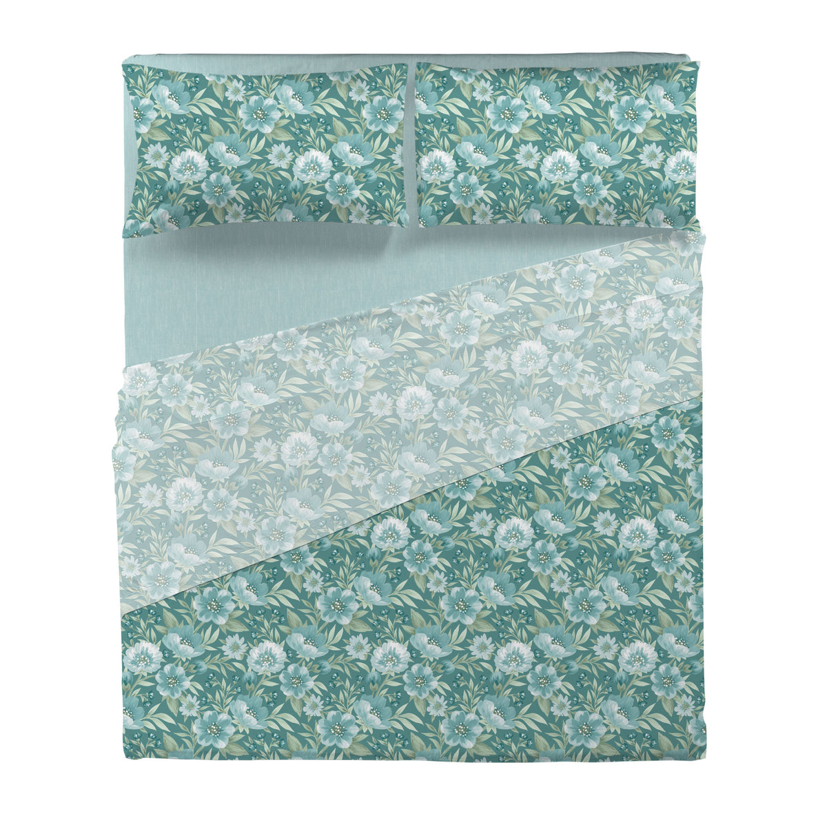 Completo Letto Matrimoniale Basic Irene Teal - Amo La Casa Shop