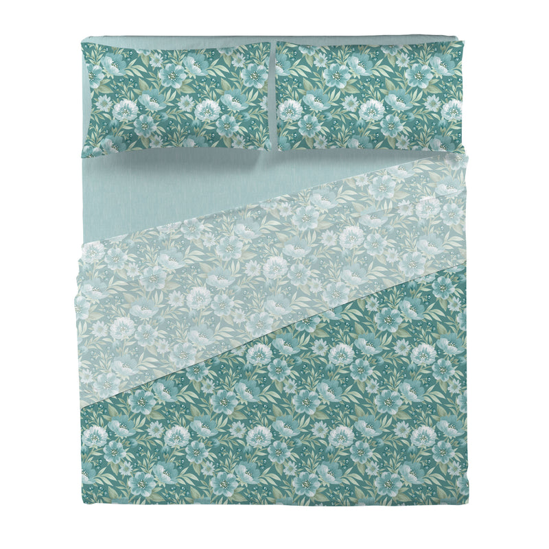 Completo Letto Matrimoniale Basic Irene Teal - Amo La Casa Shop
