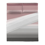 Completo Letto Matrimoniale in Cotone con Stampa - Fantasia Fuoco Kenneth Burgundy