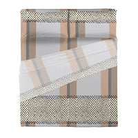 Completo Letto Matrimoniale in Cotone con Stampa Kiljan Beige