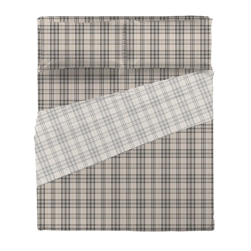 Completo Letto Matrimoniale in Cotone con Stampa - Fantasia Himalayan Home Kody Grey - Amo La Casa Shop