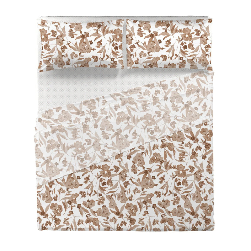 Completo Letto Matrimoniale in Flanella - Fantasia Fuoco Akilam Caramel - Amo La Casa Shop