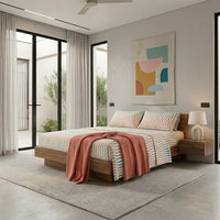 Completo Letto Matrimoniale in Cotone con Stampa Niord Multicolor