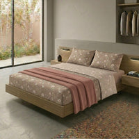 Completo Letto Matrimoniale con Stampa Atelier - Fantasia Pauline Beige