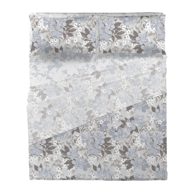 Completo Letto Matrimoniale Basic Phoebe Light Blue