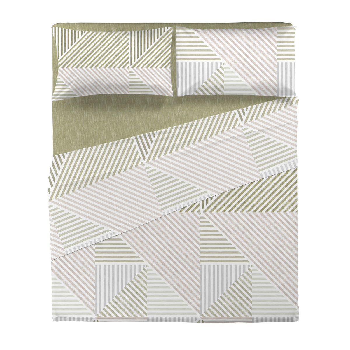Completo Letto Matrimoniale con Stampa Atelier - Fantasia Ramsey Green