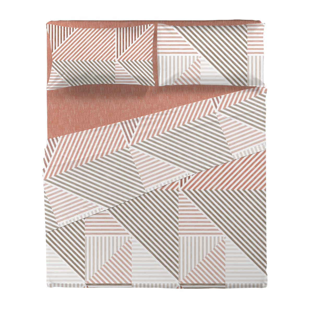 Completo Letto Matrimoniale con Stampa Atelier - Fantasia Ramsey Rust