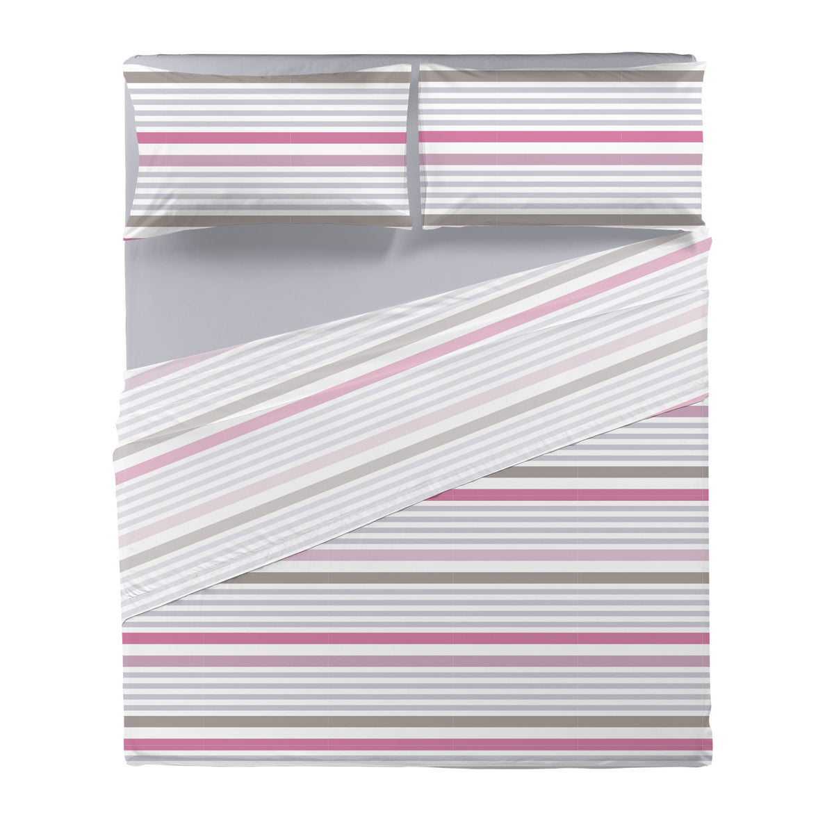 Completo Letto Matrimoniale in Cotone con Stampa - Fantasia Romeo Pink