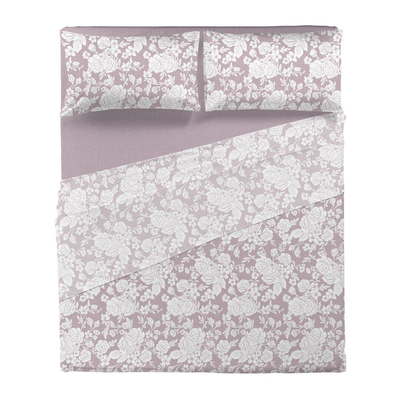Completo Letto Matrimoniale Basic Syrah Lilac