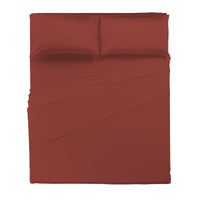 Happidea Completo Letto Matrimoniale in Cotone Tinta Unita Argilla Bruciata