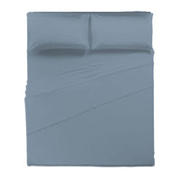 Happidea Completo Letto Matrimoniale in Cotone Tinta Unita Azzurro Tinta Unita Polvere