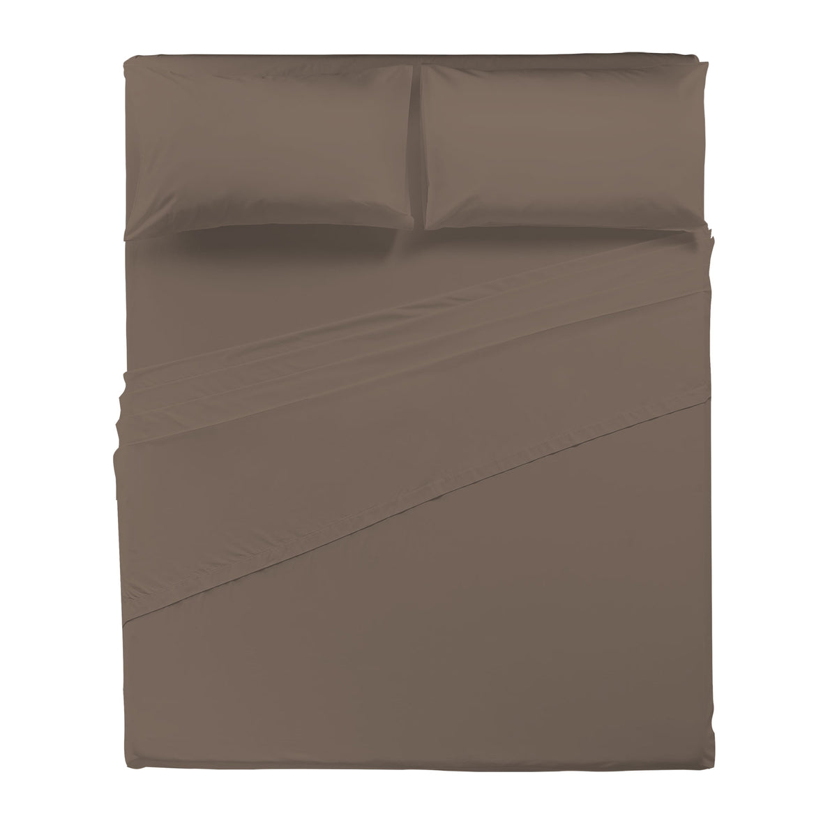 Happidea Completo Letto Matrimoniale in Cotone Tinta Unita Biscotto