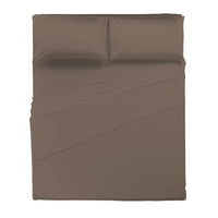 Happidea Completo Letto Matrimoniale in Cotone Tinta Unita Biscotto