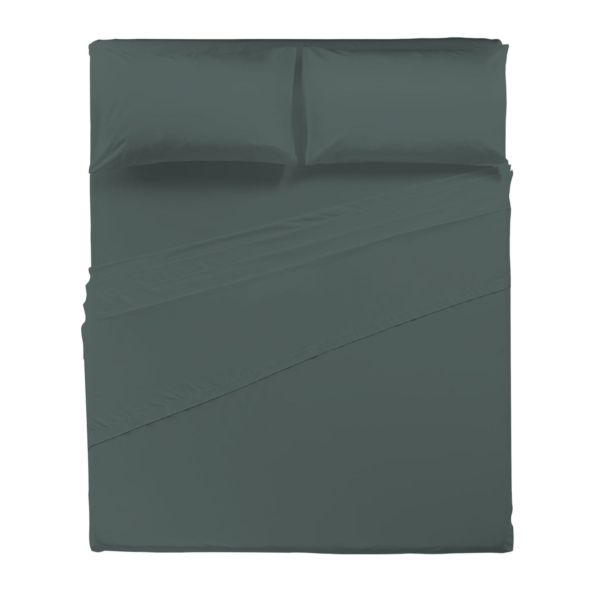 Happidea Completo Letto Matrimoniale in Cotone Tinta Unita Foresta