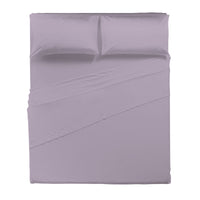 Happidea Completo Letto Matrimoniale in Cotone Tinta Unita Glicine