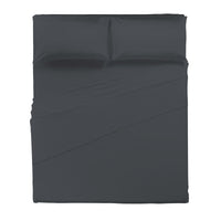 Happidea Completo Letto Matrimoniale in Cotone Tinta Unita Grafite