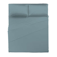 Happidea Completo Letto Matrimoniale in Cotone Tinta Unita Tinta Laguna