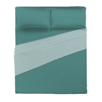 Completo Letto Matrimoniale in Cotone - Tinta Unita Ottanio - Amo La Casa Shop