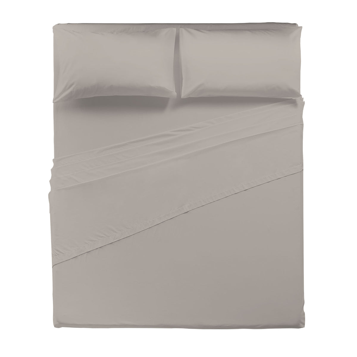 Happidea Completo Letto Matrimoniale in Cotone Tinta Unita Sabbia