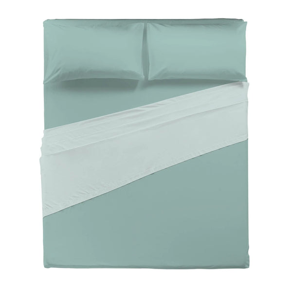 Completo Letto Matrimoniale in Cotone - Tinta Unita Verde Chiaro - Amo La Casa Shop