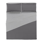 Completo Letto Matrimoniale in Cotone con Stampa - Fantasia Aria Titus Dark Grey