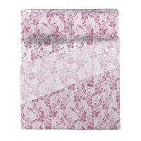 Completo Letto Matrimoniale in Cotone con Stampa - Fantasia Tosca Pink
