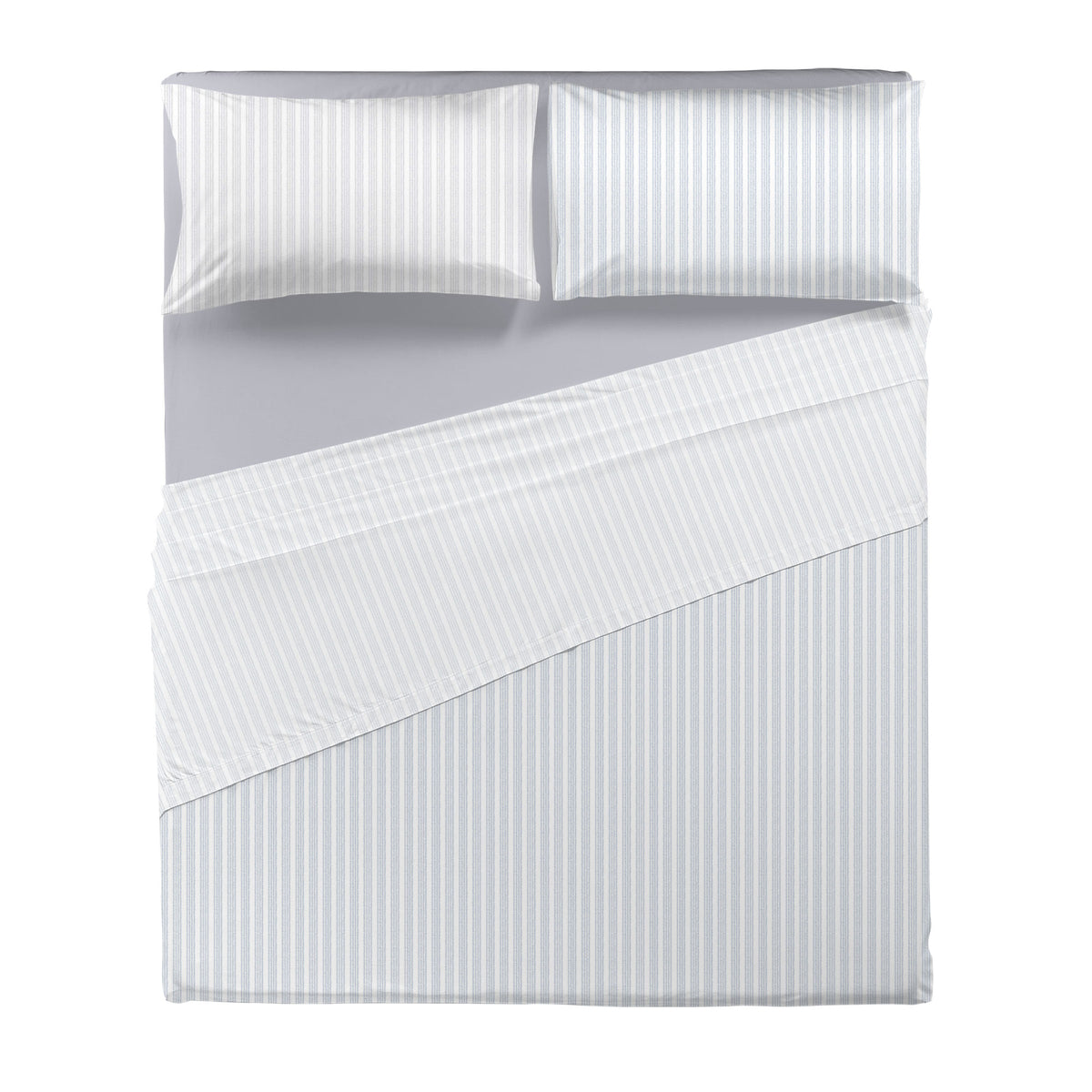 Completo Letto Matrimoniale in Cotone con Stampa - Fantasia Tweed Grey