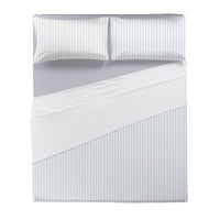 Completo Letto Matrimoniale in Cotone con Stampa - Fantasia Tweed Grey