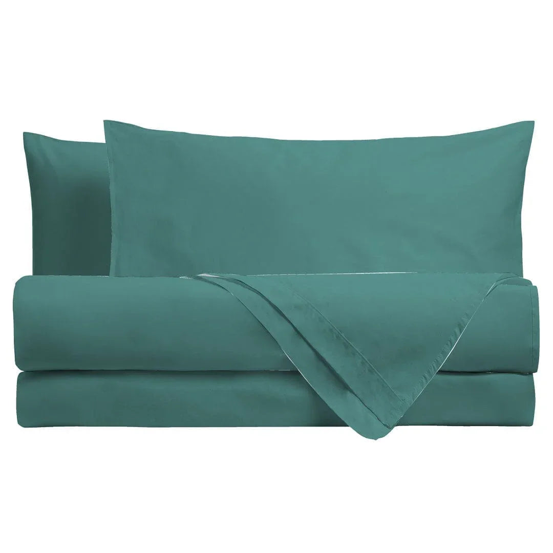 Completo Letto Singolo in Cotone - Tinta Unita Ottanio - Amo La Casa Shop