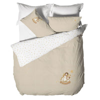 THUN® Parure Copripiumino Matrimoniale con Stampa Digitale - Fantasia Natale Angel Vanilla - Amo La Casa Shop