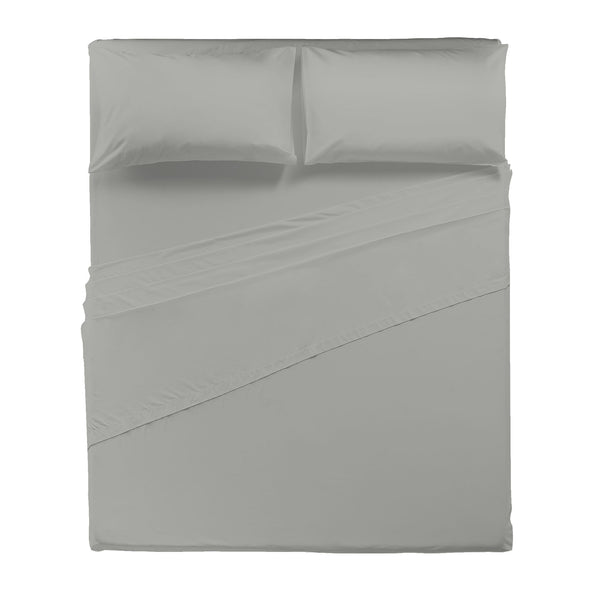 Di Maestro Completo Letto Percalle 200  Matrimoniale Tinta Unita Pearl