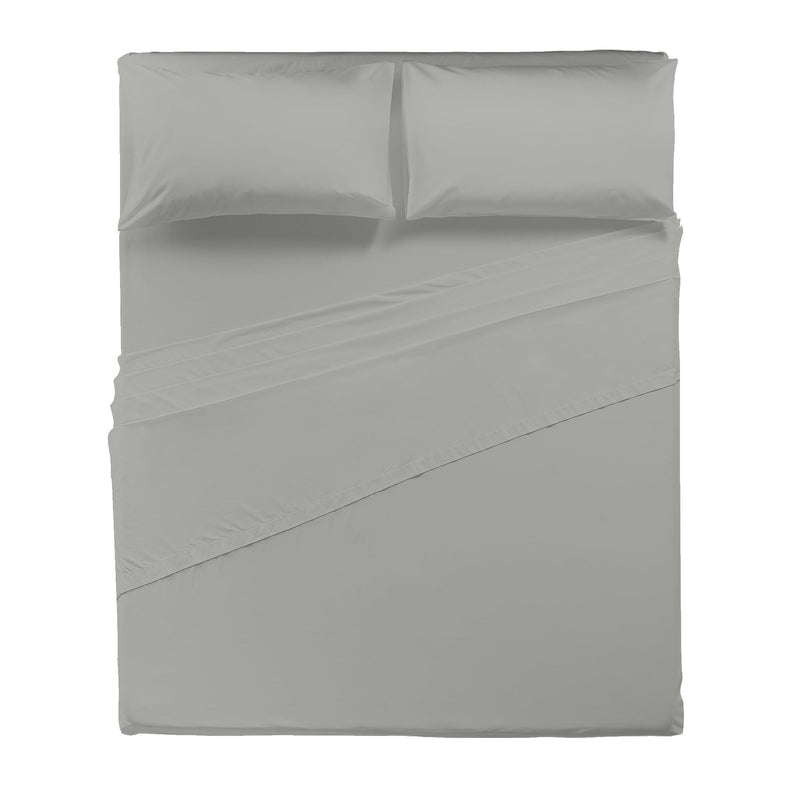 Di Maestro Completo Letto Percalle 200  Matrimoniale Tinta Unita Pearl