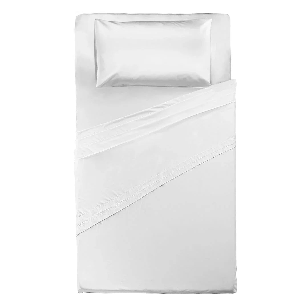 Completo Letto Piazza e Mezza in Cotone - Tinta Unita Bianco - Amo La Casa Shop