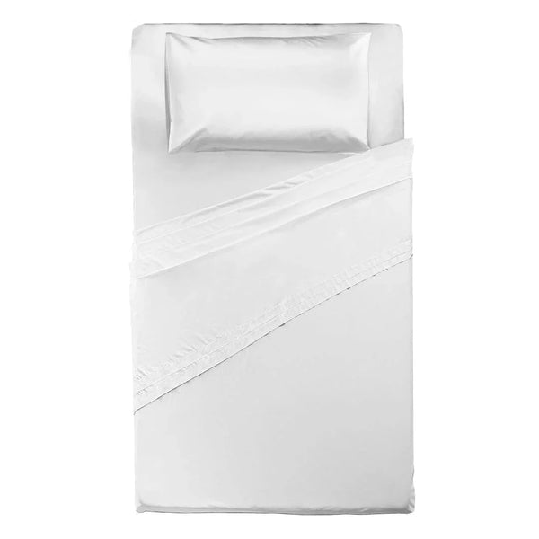 Completo Letto Piazza e Mezza in Cotone - Tinta Unita Bianco - Amo La Casa Shop
