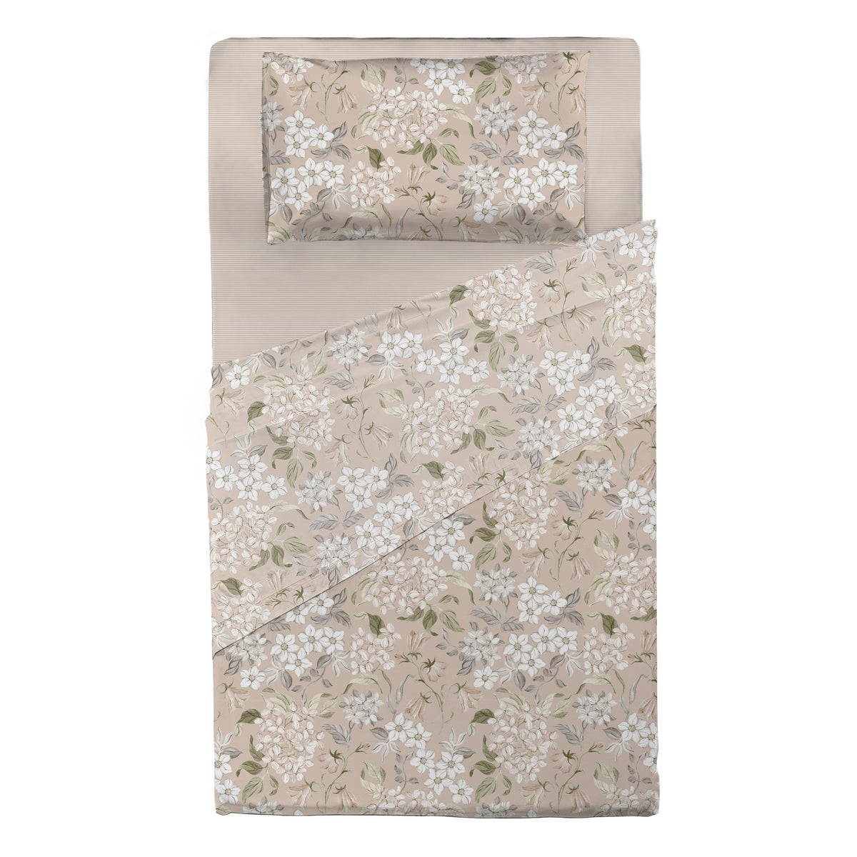 Completo Letto Piazza e Mezza con Stampa Atelier - Fantasia Blair Beige