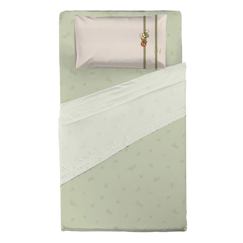 THUN® Completo Letto Piazza e Mezza in Cotone Country Bloom Green - Amo La Casa Shop