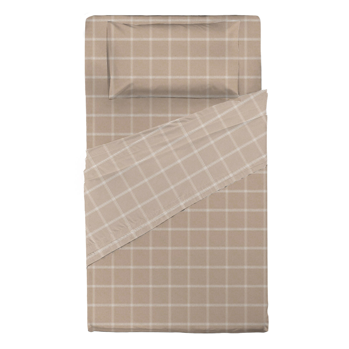 Completo Letto Piazza e Mezza con Stampa Atelier - Fantasia Efrem Beige