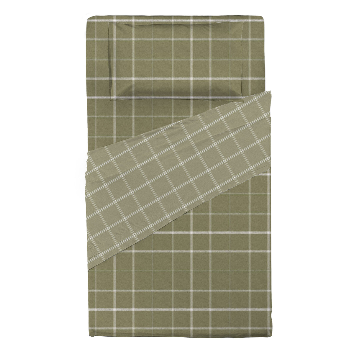 Completo Letto Piazza e Mezza con Stampa Atelier - Fantasia Efrem Green