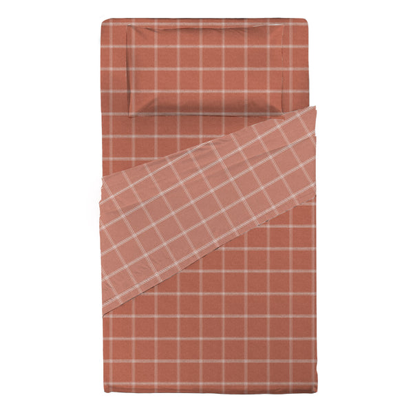 Completo Letto Piazza e Mezza con Stampa Atelier - Fantasia Efrem Rust