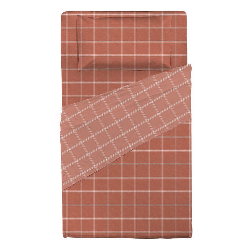 Completo Letto Piazza e Mezza con Stampa Atelier - Fantasia Efrem Rust