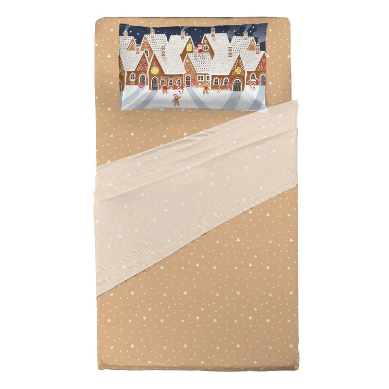 Completo Letto Piazza e Mezza con Stampa Digitale - Fantasia Sierra Sugar Gingerbread Multicolor - Amo La Casa Shop